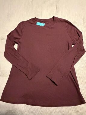 Maurices Long Sleeve Crewneck Top - Maroon